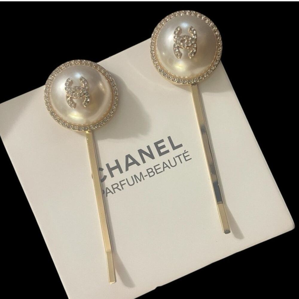Gold-Tone Faux Pearl & Rhinestone Hair Pins
